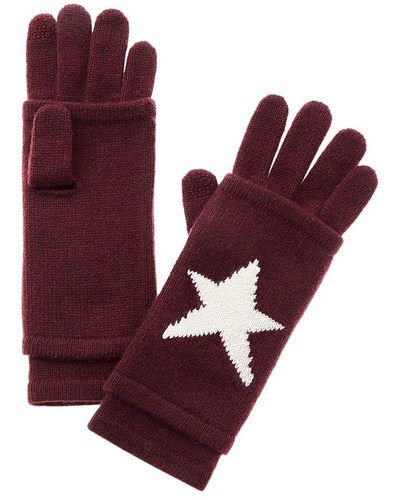 Hannah Rose Star Intarsia 3-in-1 Cashmere Tech Gloves - Red