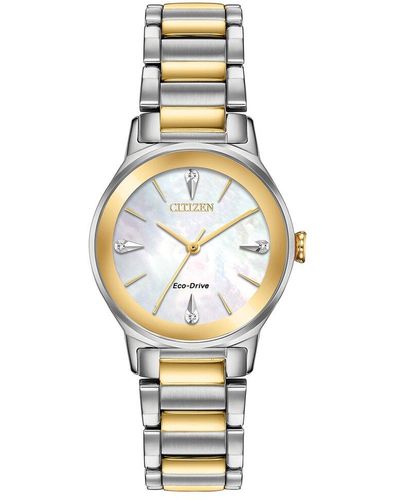Citizen Axiom Eco-drive Diamond Watch - Metallic