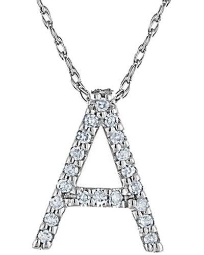 Suzy Levian 14k Diamond Initial Necklace (a-z) - Metallic