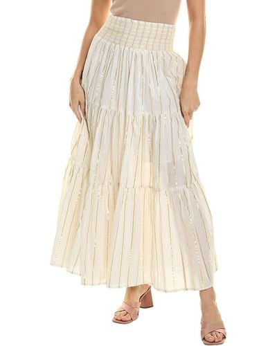 Raga Kasi Lurex Maxi Skirt - Natural