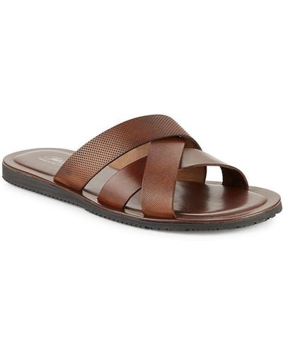 Saks Fifth Avenue Italian Leather Sandals - Brown