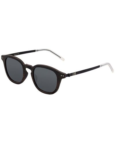 Earth Wood Unisex Kavaja 47mm Polarized Sunglasses - Black
