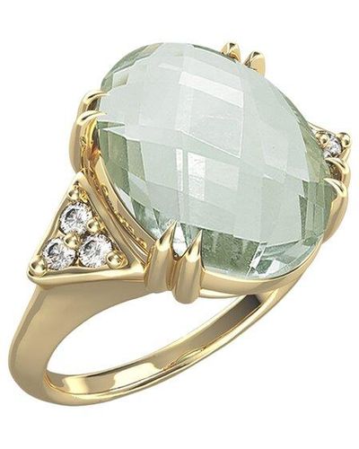 I. REISS 14k 4.89 Ct. Tw. Diamond & Green Amethyst Cocktail Ring - Multicolor