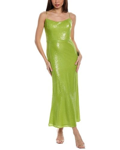Rene Ruiz Sequin Column Dress - Green