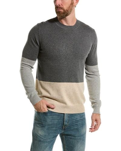 Loft 604 Colorblocked Wool Crewneck Sweater - Gray