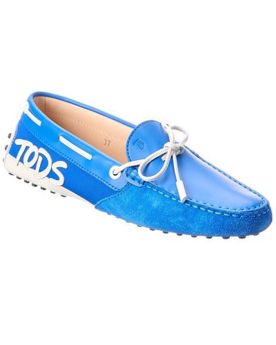 Tod's Gommino Leather & Suede Loafer - Blue