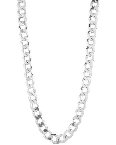 YIELD OF MEN Yield Of 18k Over Silver 12mm Curb Chain Necklace - White