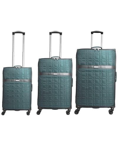 Adrienne Vittadini Quilted Collection 3pc Luggage Set - Blue