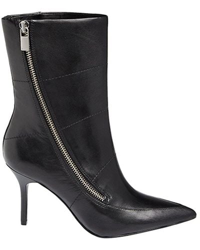 Reiss Hoxton Leather Mid Boot - Black