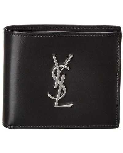 Saint Laurent Monogram Leather Wallet - Black