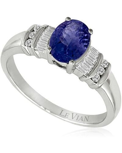Le Vian 14k Vanilla Gold 0.96 Ct. Tw. Diamond & Tanzanite Ring - Blue