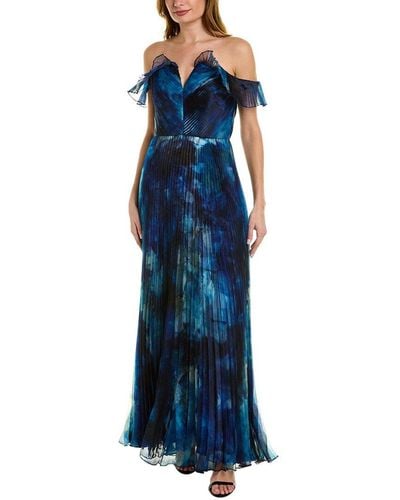 THEIA Emara A-line Gown - Blue
