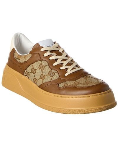 Gucci GG Canvas & Leather Sneaker - Brown