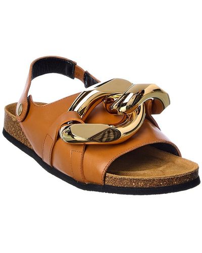 JW Anderson Chain Leather Sandal - Brown