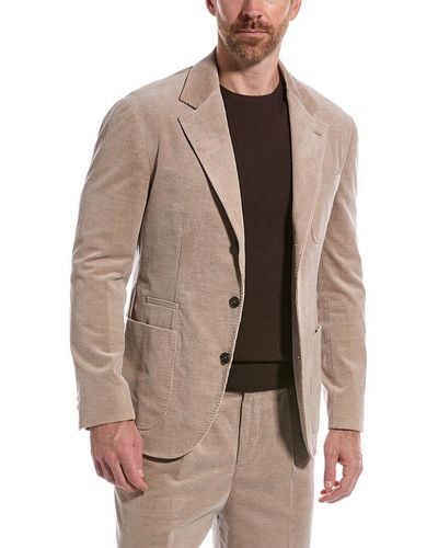 Brunello Cucinelli 2pc Pleated Front Cashmere-blend Suit - Brown