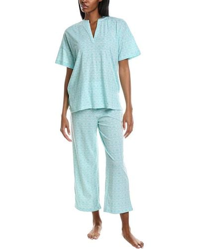 N Natori Imperial Geo Pyjama Pant Set - Blue