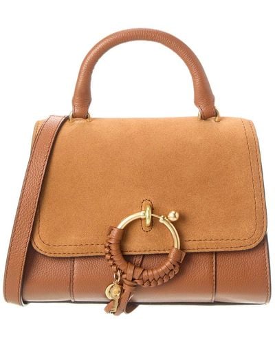 See By Chloé Joan Ladylike Leather & Suede Satchel - Brown
