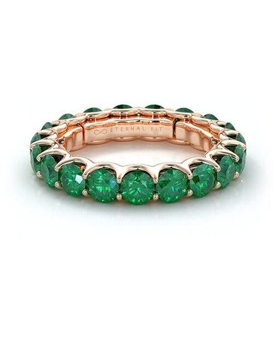 The Eternal Fit 14k Rose Gold 3.60 Ct. Tw. Emerald Eternity Ring - Multicolor