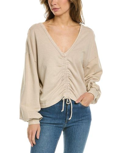 Project Social T Miki Shirred Reversible Sweatshirt - Natural