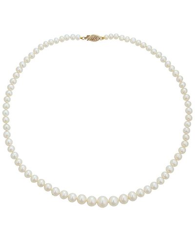 Belpearl 14k 9.5-5mm Pearl Necklace - Natural