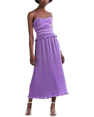 10 Crosby Derek Lam Brisha Pleated Cami Maxi Dress - Purple