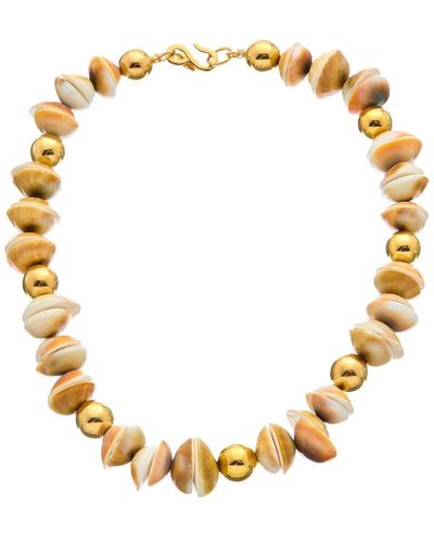 Kenneth Jay Lane 18k Plated 16mm Pearl Necklace - Metallic