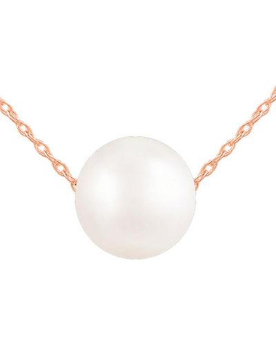 Splendid 14k Rose Gold 10-11mm Pearl Necklace - White