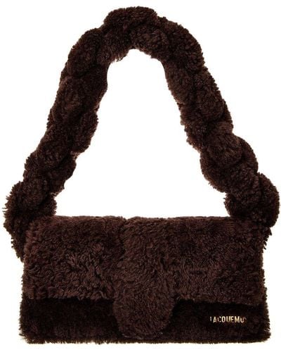 Jacquemus Le Bambidou Shearling Shoulder Bag - Black