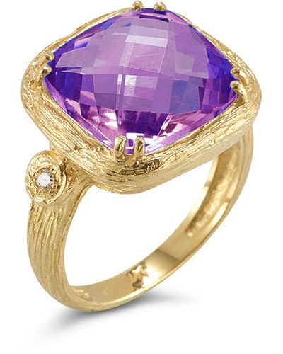 I. REISS Gallery 14k Diamond & Amethyst Ring - Multicolor