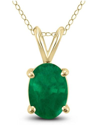 Gemstones 14k 0.45 Ct. Tw. Emerald Necklace - Green