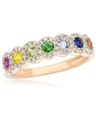 Diana M. Jewels Fine Jewelry 14k Rose Gold 0.77 Ct. Tw. Diamond & Sapphire Half-eternity Ring - White