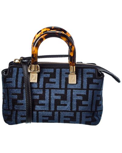 Fendi By The Way Mini Ff Tapestry Shoulder Bag - Blue