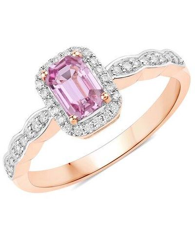 Diana M. Jewels Fine Jewelry 14k Rose Gold 0.80 Ct. Tw. Diamond & Pink Sapphire Ring