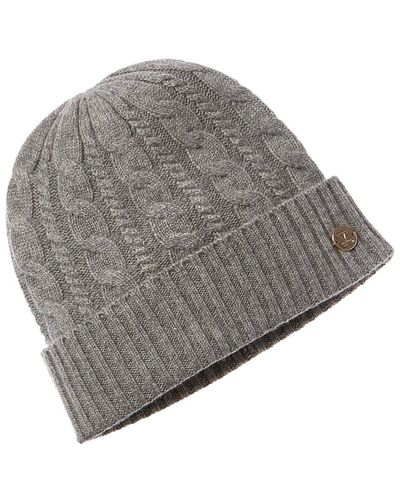 Bruno Magli Chunky Knit Cable Cashmere Hat - Grey