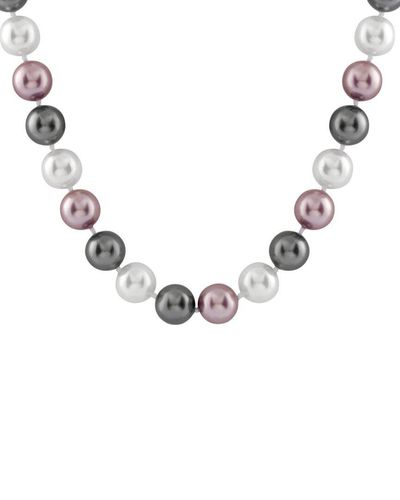 Splendid Silver 12-13mm Shell Pearl Necklace - Metallic