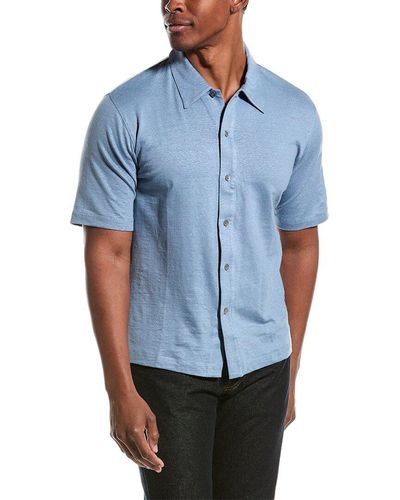 Theory Ryder Linen-blend Shirt - Blue