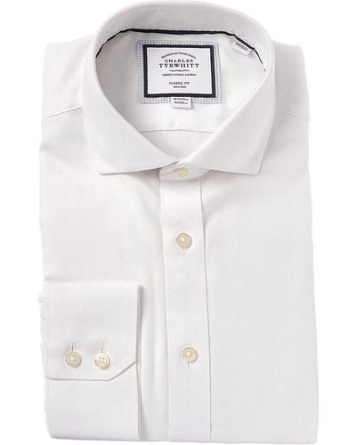 Charles Tyrwhitt Non-iron Cambridge Weave Cutaway Classic Fit Shirt - White