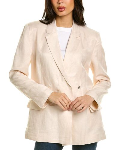 French Connection Arlo Drape Linen-blend Suit Jacket - Natural