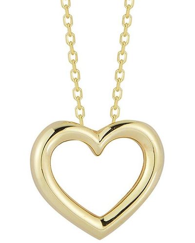 Glaze Jewelry 14k Over Silver Heart Necklace - Metallic
