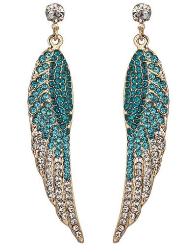 Eye Candy LA The Luxe Collection Crystal Angel Wings Earrings - Blue