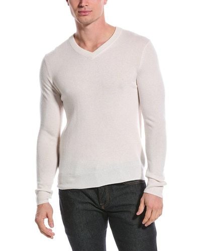Qi Cashmere V-neck Sweater - White