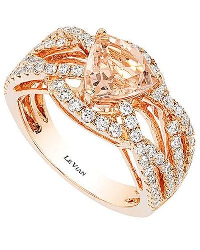Le Vian Peach Morganitetm 14k Rose Gold 2.17 Ct. Tw. Diamond & Morganite Ring - White