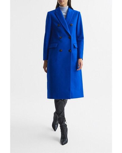 Reiss Darla Wool-blend Coat - Blue