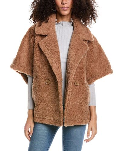 Adrienne Landau Teddy Cape Coat - Brown