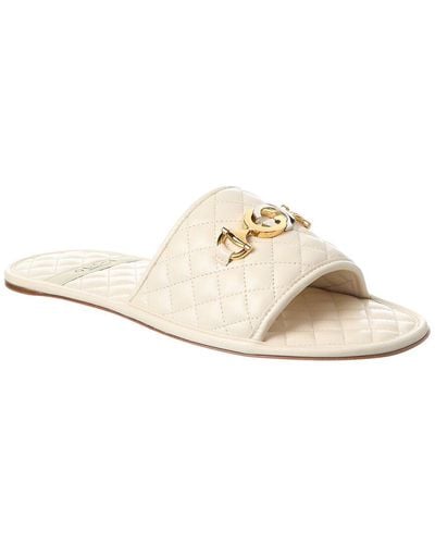 Gucci Quilted Leather Sandal - White