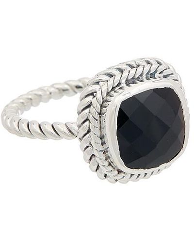 Samuel B. Jewelry Silver 3.20 Ct. Black Onyx Cushion-cut Ring - Metallic