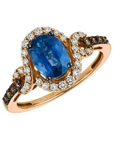 Le Vian Le Vian Chocolatier 14k Strawberry Gold 1.84 Ct. Tw. Diamond & Sapphire Ring - Blue