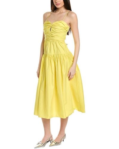 Tanya Taylor Jenna Midi Dress - Yellow