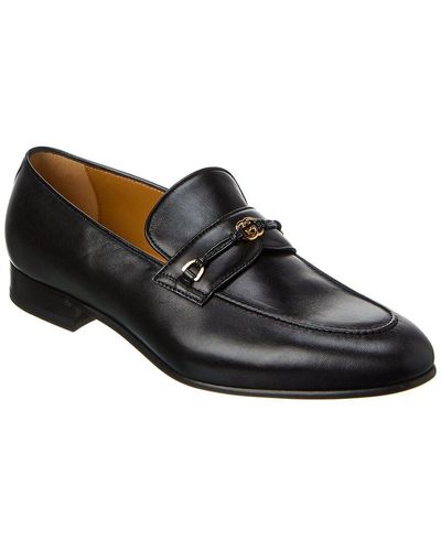 Gucci Premium Leather Interlocking G Loafers - Black