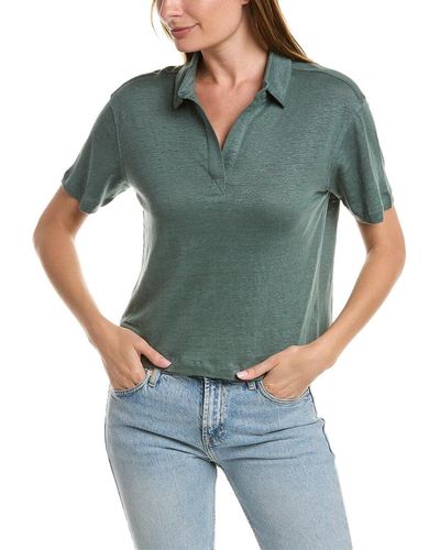 Chaser Cropped Boxy Linen-blend T-shirt - Green